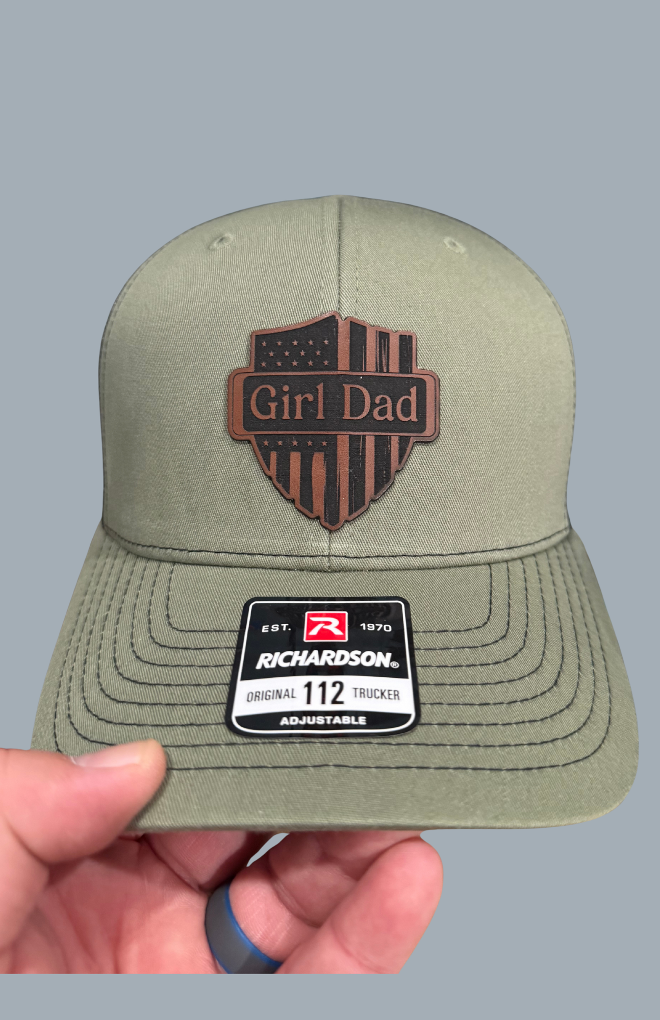 Girl Dad Shield - Leatherette Patched Hat