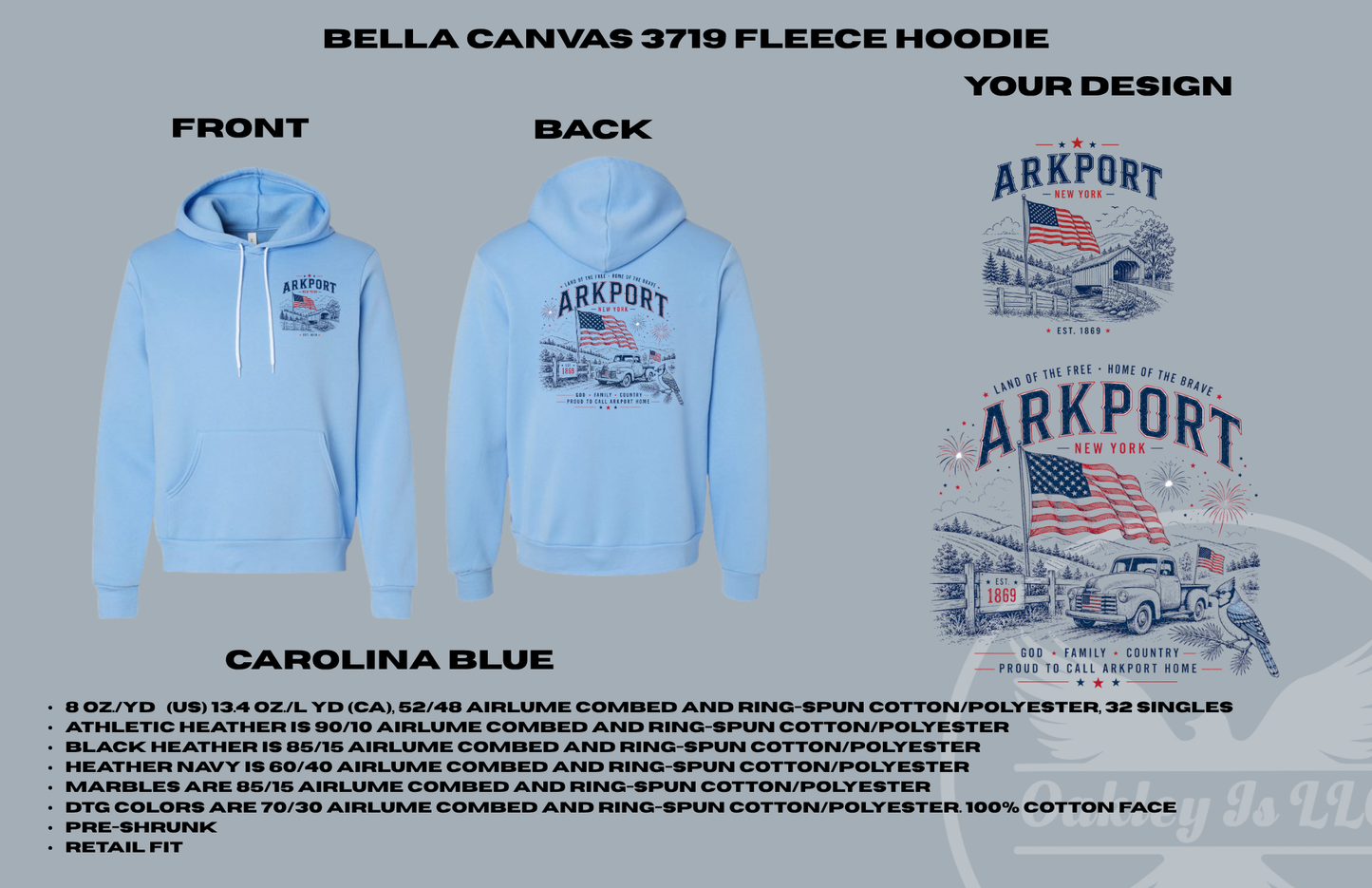 Arkport, NY Patriotic Bella Canvas Hoodie