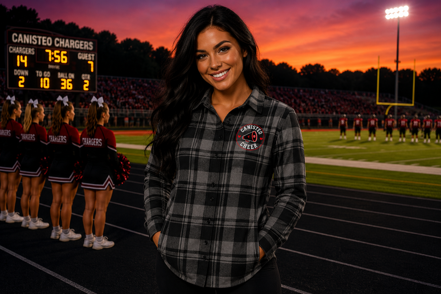 Canisteo Cheer Port Authority Ladies Plaid Flannel