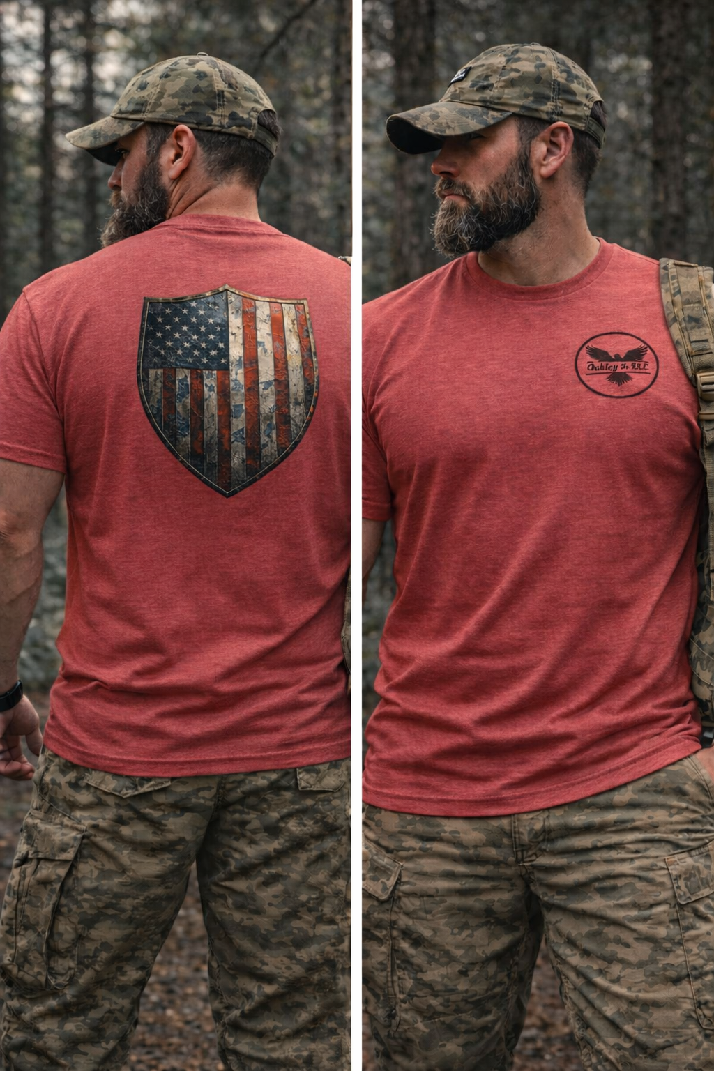 Shield Flag Tee – Vintage Stonewash Denim