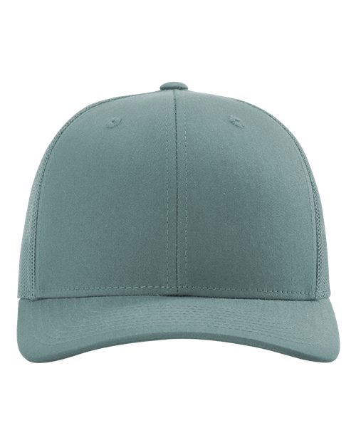 Baseball cap with teal crown and darker teal curved brim