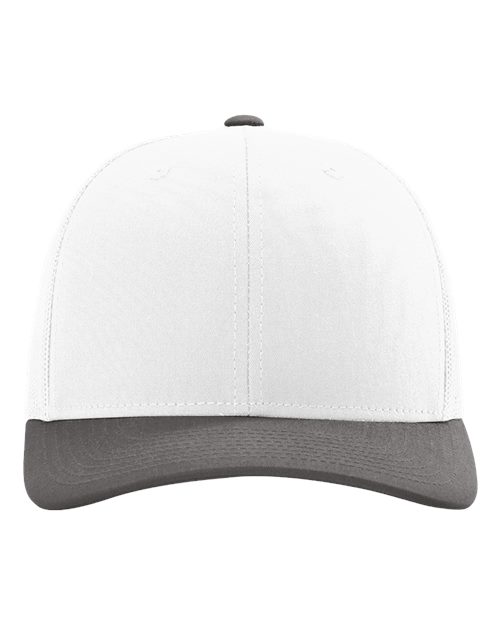 Richardson 112 cap with white crown and gray brim
