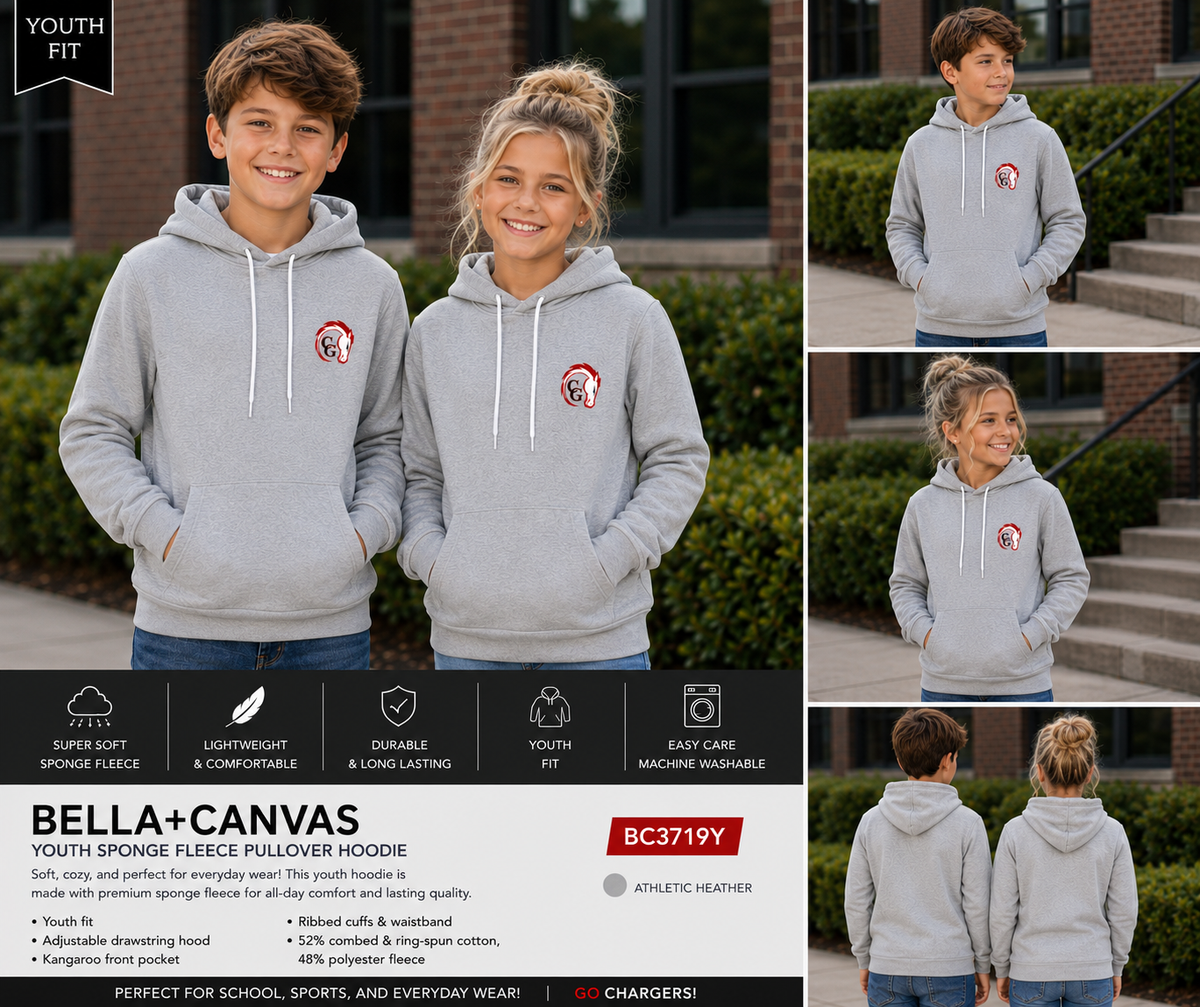 Canisteo-Greenwood Chargers Bella+Canvas Sponge Fleece Pullover Hoodie