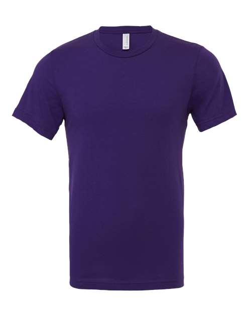 Purple crew-neck T-shirt with short sleeves