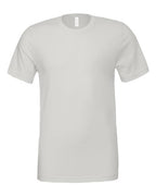 Crew-neck T-shirt in light gray with short sleeves and straight hem