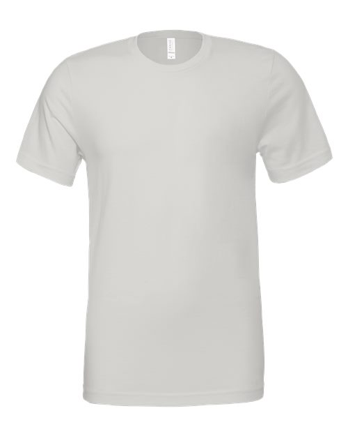Crew-neck T-shirt in light gray with short sleeves and straight hem