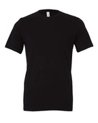 Black crew-neck T-shirt with short sleeves and simple front design