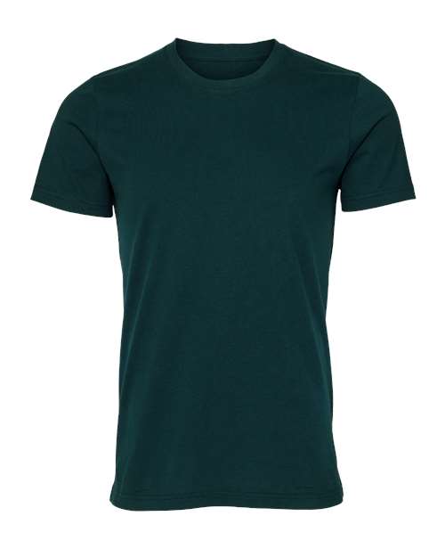 Deep teal crew-neck T-shirt with short sleeves and simple front design