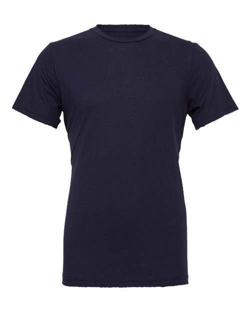 DTF T-shirt in dark navy blue, crew neck, short sleeves, plain front.
