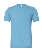 DTF T-shirt in light blue, crew neck, short sleeves, plain front.