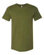 DTF T-shirt in olive green, crew neck, short sleeves, plain front.