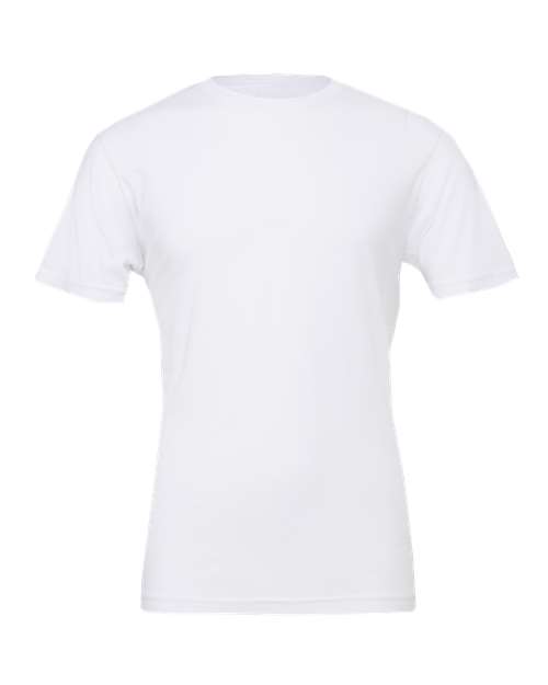 White crewneck T-shirt with short sleeves, plain back