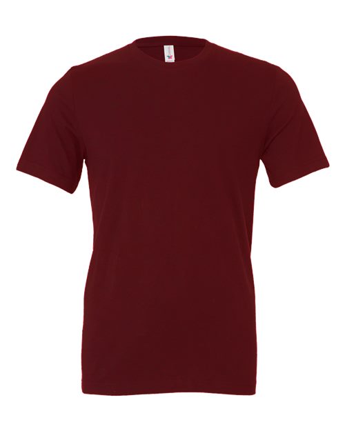 Burgundy crew-neck T-shirt with short sleeves