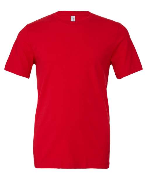 Crew-neck T-shirt in red with short sleeves and straight hem