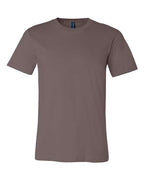 DTF T-shirt in taupe brown, crew neck, short sleeves, plain front.