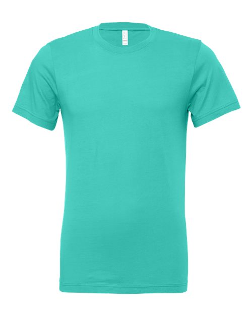 Teal crew-neck T-shirt with short sleeves