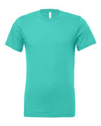 Teal crew-neck T-shirt with short sleeves