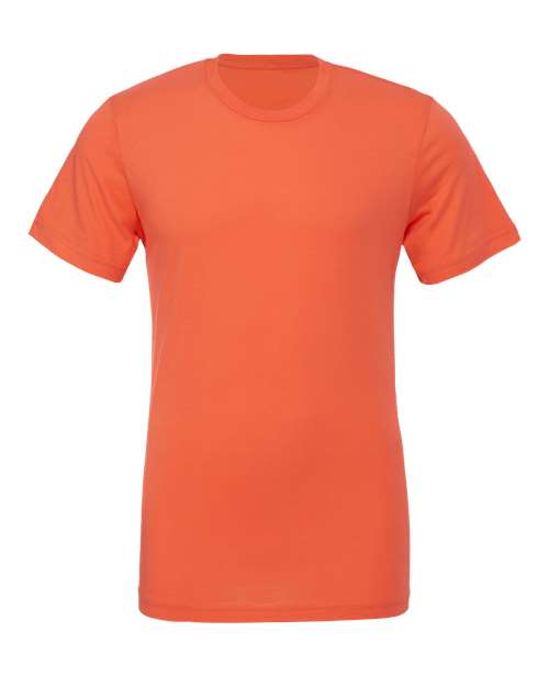 DTF T-shirt in orange-red with crew neck and short sleeves, plain front