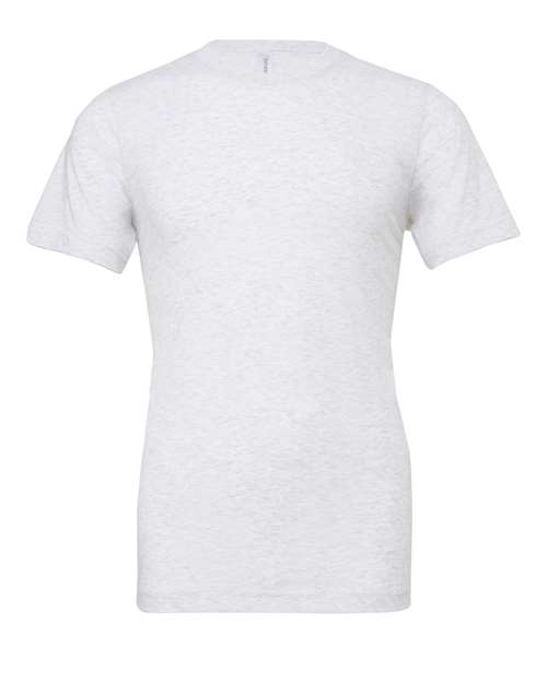 White heather crew-neck T-shirt with short sleeves and simple front design