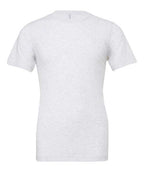White heather crew-neck T-shirt with short sleeves and simple front design