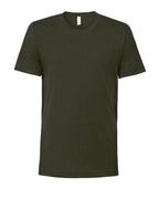 DTF T-shirt in dark olive green with crew neck and short sleeves, plain front