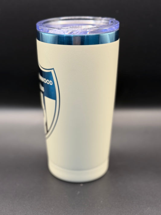 Canisteo-Greenwood Soccer Club Engraved Blue-Plated Tumbler – Cream (20 oz)