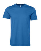 DTF T-shirt in blue with crew neck and short sleeves, plain front