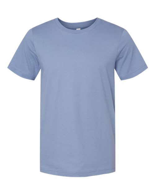 DTF T-shirt in light blue with crew neck and short sleeves.