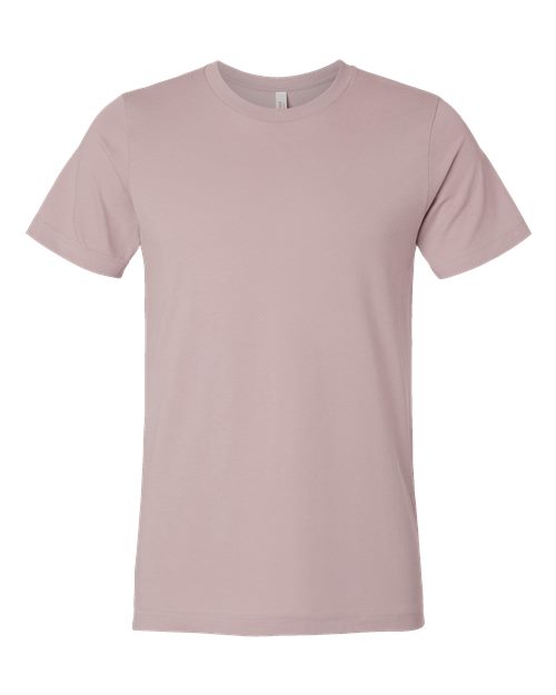 Crew-neck T-shirt in mauve with short sleeves and straight hem