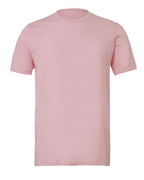 DTF T-shirt in pale pink, crew neck, short sleeves, plain front.