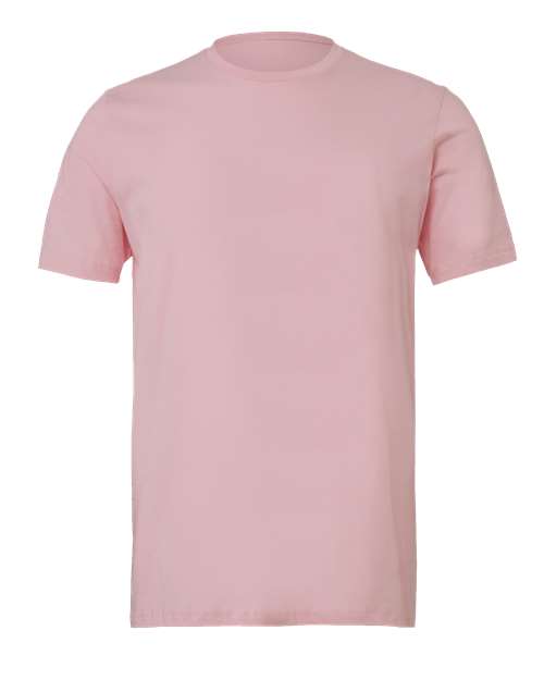 DTF T-shirt in pale pink, crew neck, short sleeves, plain front.