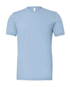 Light blue crew-neck T-shirt with short sleeves and simple front design