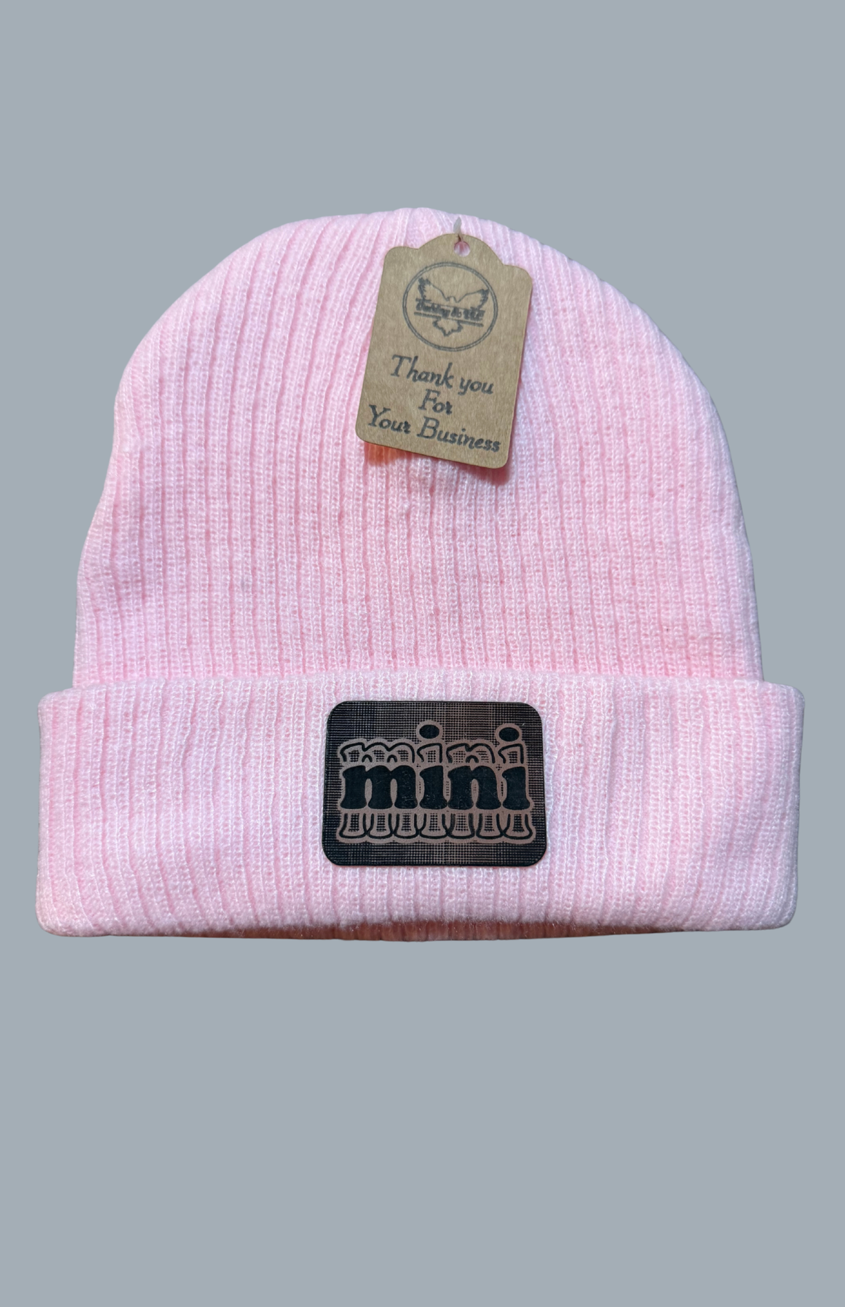Children's "Mini" - Leatherette Patched Beanie