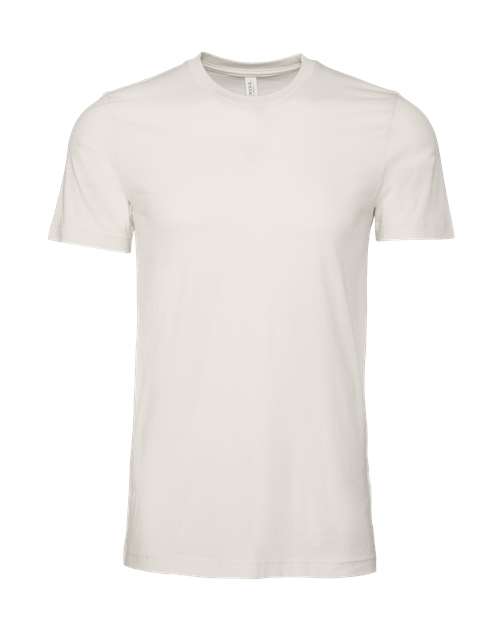 Light cream crewneck T-shirt with short sleeves, plain front