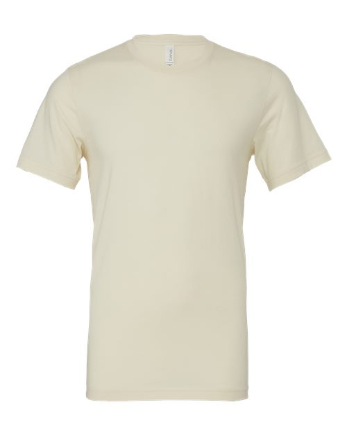Cream crew-neck T-shirt with short sleeves