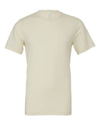 Cream crew-neck T-shirt with short sleeves