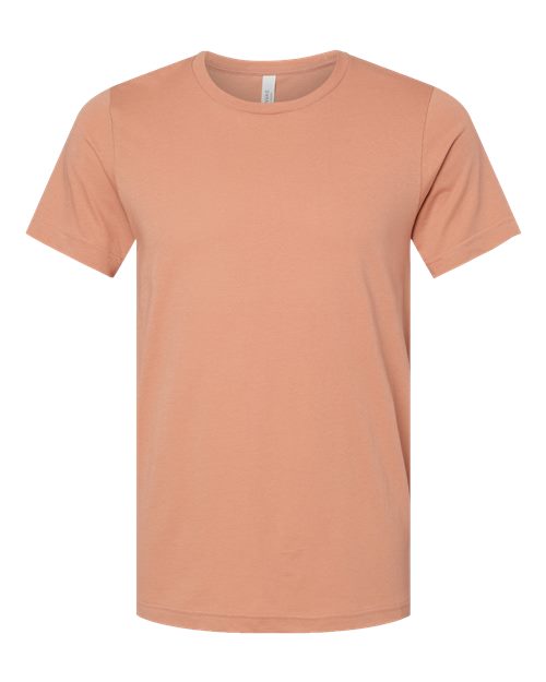 Peach crew-neck T-shirt with short sleeves