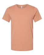 Peach crew-neck T-shirt with short sleeves