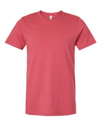 Red crewneck T-shirt with short sleeves, plain front