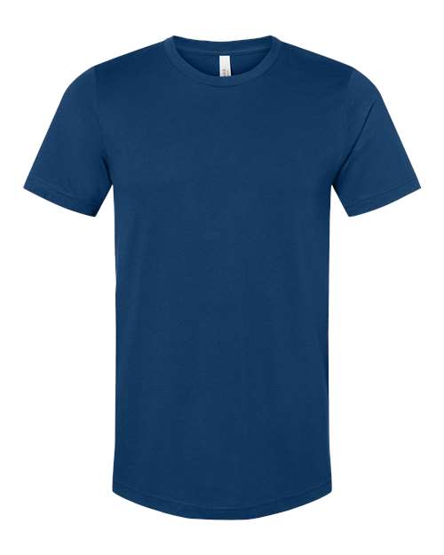 DTF T-shirt in dark blue with crew neck and short sleeves, plain front