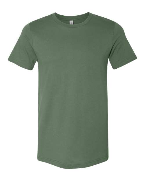 DTF T-shirt in dark green, crew neck, short sleeves, plain front.