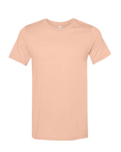 DTF T-shirt in light peach, crew neck, short sleeves, plain front.