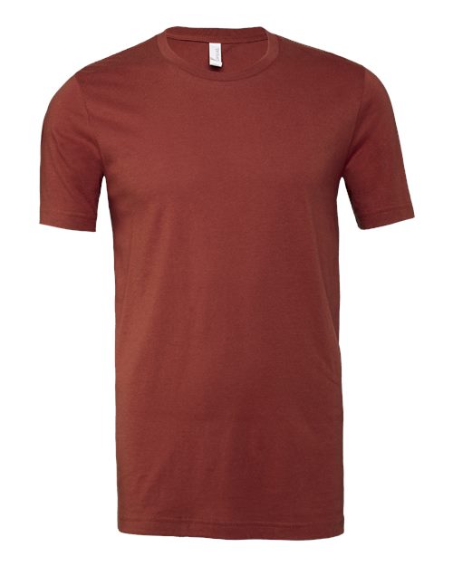 Crew-neck T-shirt in brown with short sleeves and straight hem