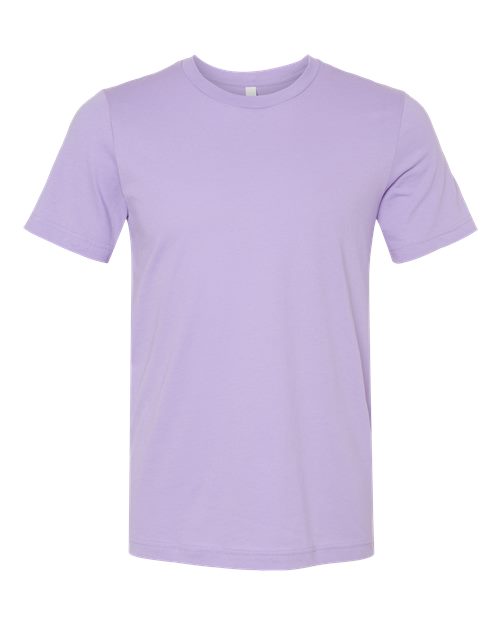 DTF T-shirt in lavender with crew neck and short sleeves, plain front