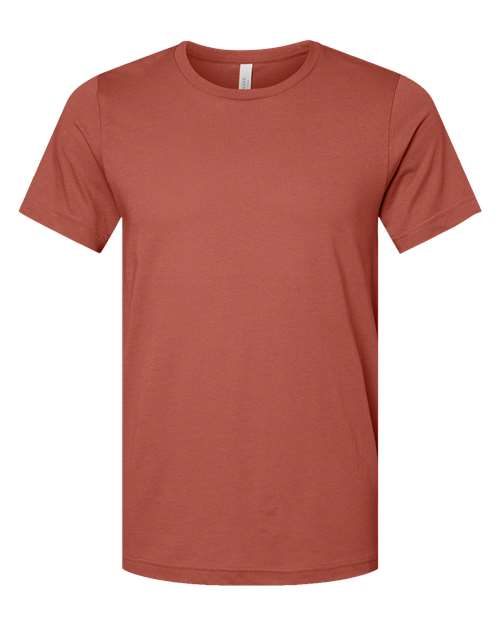 T-shirt in rust red-brown with crew neck and short sleeves