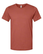 T-shirt in rust red-brown with crew neck and short sleeves