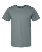 Slate gray crew-neck T-shirt with short sleeves and simple front design