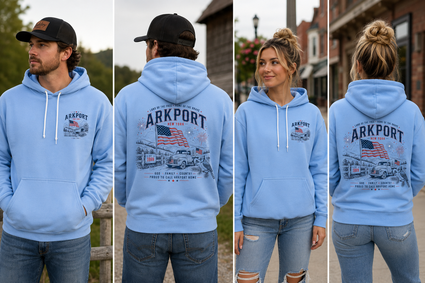 Arkport, NY Patriotic Bella Canvas Hoodie
