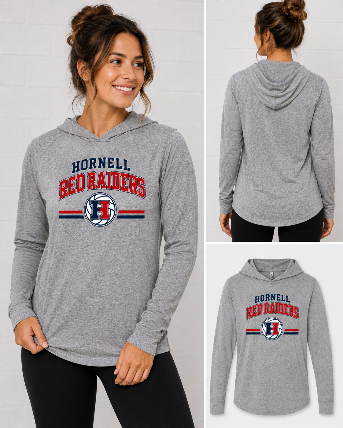 Hornell Red Raiders Lightweight Hooded Long Sleeve