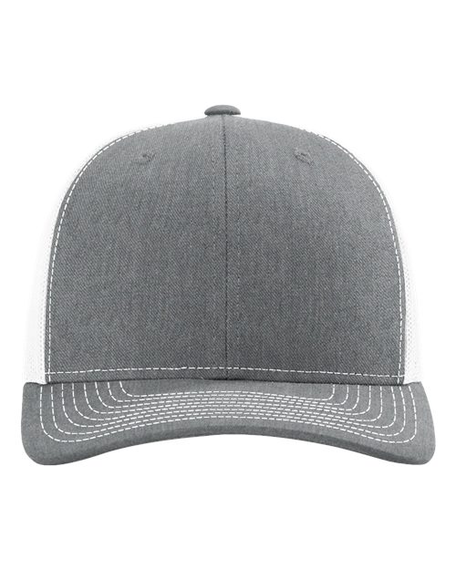 Richardson 112 baseball cap in medium gray with light contrast stitching on brim